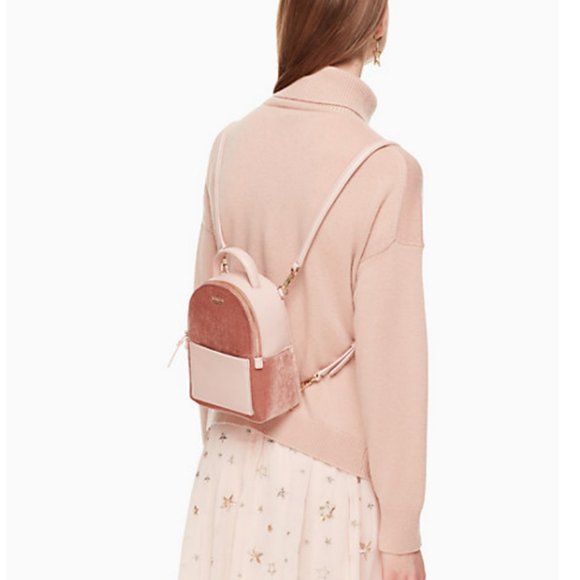 kate spade pink watson lane velvet merry purse bag backpack nwot *PLEASE READ* - Picture 2 of 9